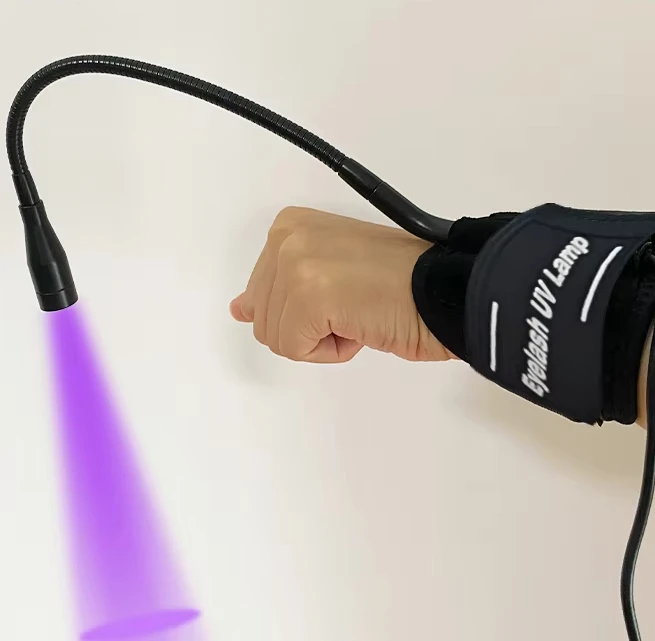 

T Star Speed Wristband LED for Curing UV Eyelash Extensions Glue Wearable UV Light with Foot Pedal Lash Extension Wrist UV Lamp