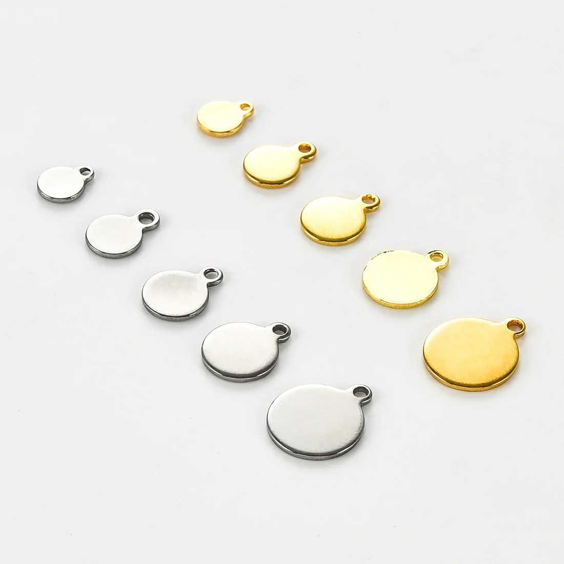 20Pcs Stainless Steel Coin Disc Charm Round Stamping Blank Tags 5/6/7/8/10MM Pendants For Bracelet Necklace DIY Jewelry Findings