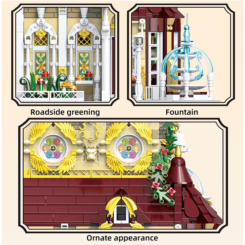 Rosary Abbey Building Blocks MOC 33203 Model Bricks City Street View Medieval Church Architecture Ideas Toy Gift Kids Girls Boys