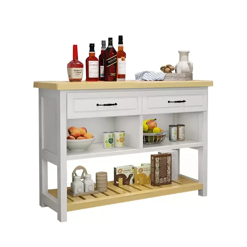 Kitchen cutting  Shelf Storage storage  Multifunctional cooking  Solid wood cutting  Home bar table