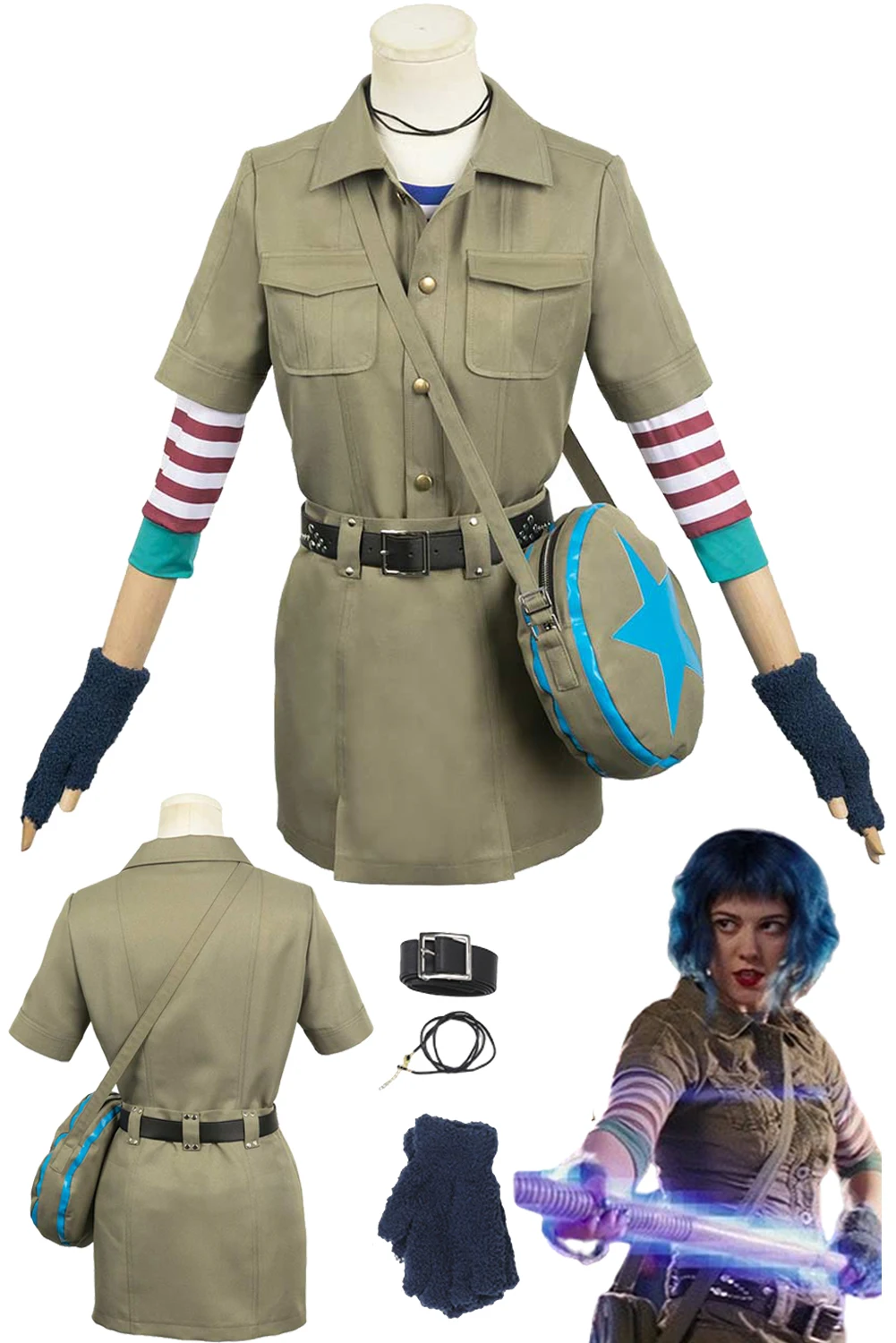 

Ramona Flowers Cosplay Role Play Bag Gloves Movie Scott Cosplay Takes Off Costume Women Roleplay Fancy Dress Up Party Clothes