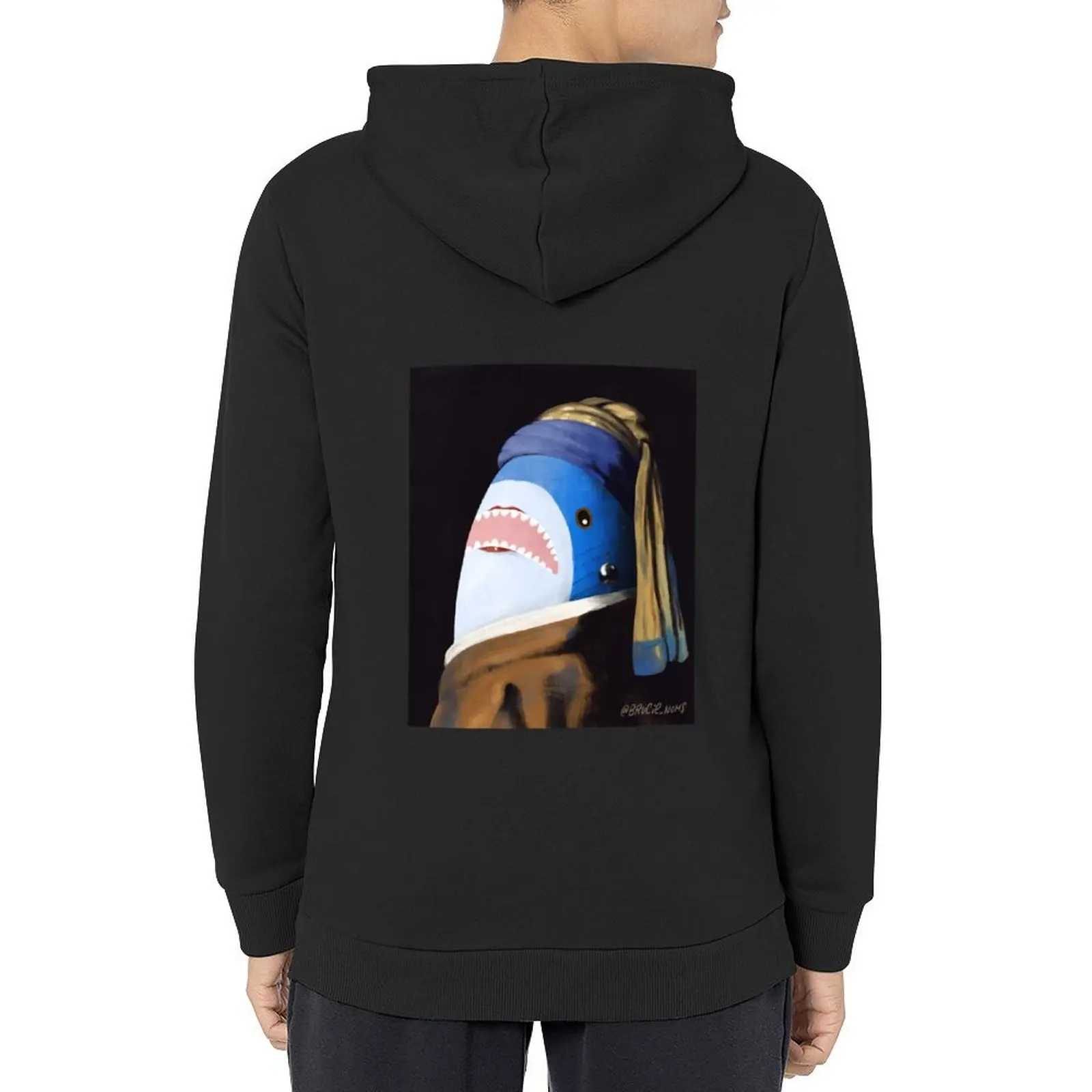 

The Blahaj with a Pearl Earring Hoodie blouse anime clothing mens designer clothes winter clothes hoodies for men