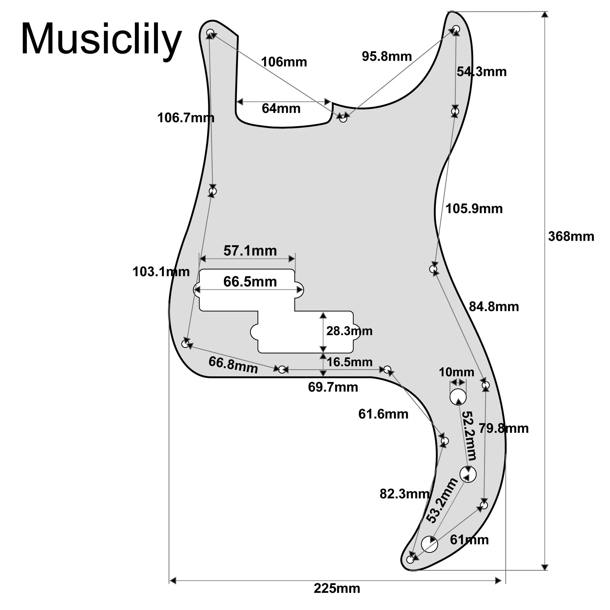 Musiclily Pro 13 Hole P Bass Pickguard for Fender American/ Mexican Standard Precision Bass