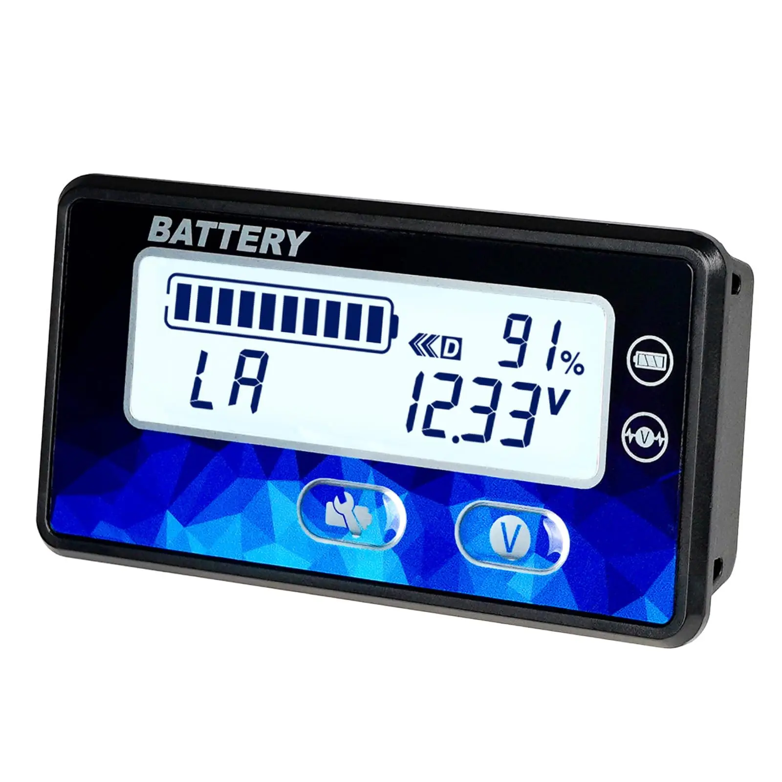 Mini Battery Voltmeter with LED Display ,DC 12V 24V 36V 48V , for Golf Cart Forklift Lawn Mower Marine Lead Acid/LiFePO4/Li-ion
