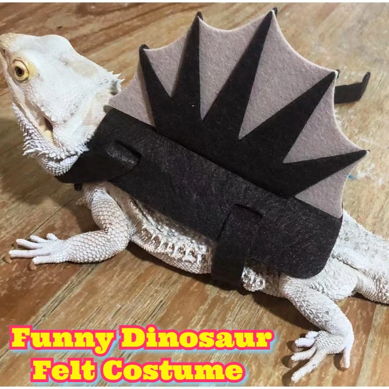 

Funny Dinosaur Felt Costume Small Pets Lizard Chameleon Bearded Dragon Halloween Cosplay Party Funny Outfit Accessory Cute Pet