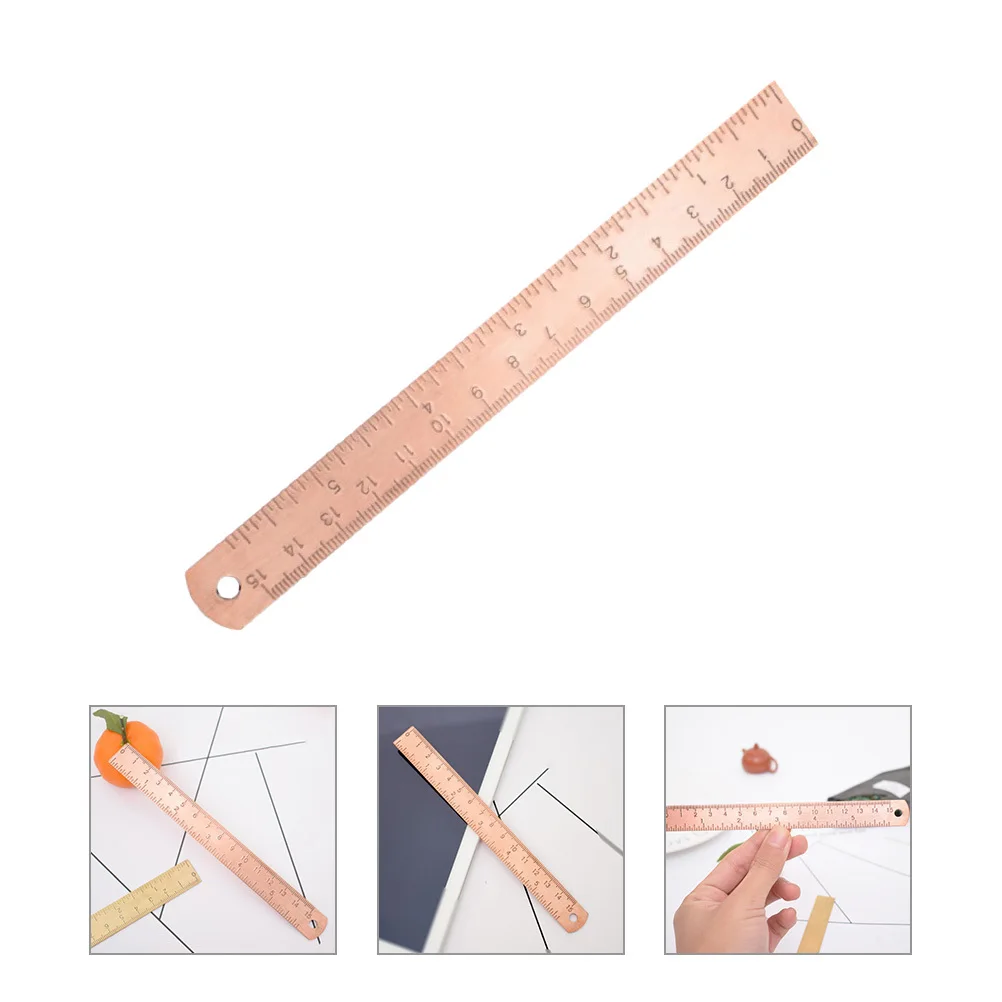 Regla de cobre, herramienta de dibujo profesional de 30Cm para artistas, arquitectos, estudiantes, medición de precisión, borde recto, oficina