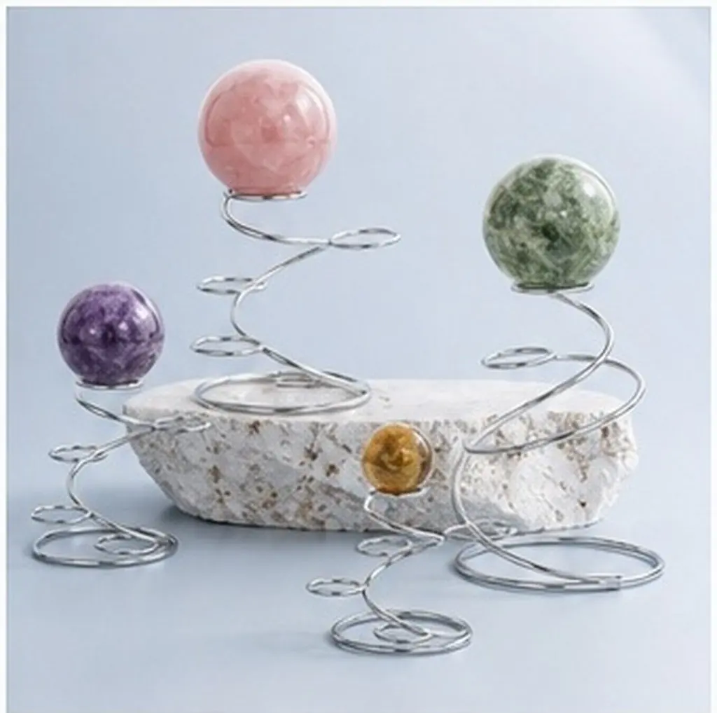 Elegant Metal Sphere Stand Crystal Ball Display Base Egg Design for Globe Marble Amethyst Crystal Decor Home Office Decoration