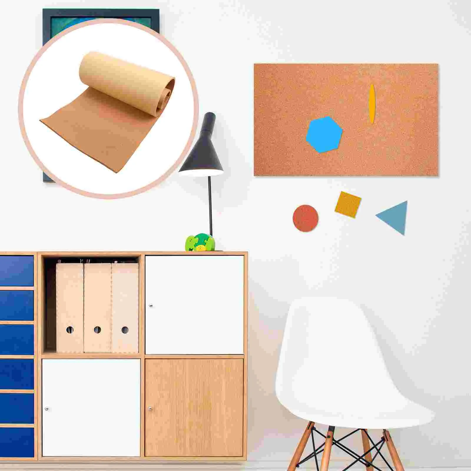 1 Set of Cork Message Board Cork Bulletin Wall Sticker Practical Notice Board Cork Board Photo Board Self-Adhesive Message Board