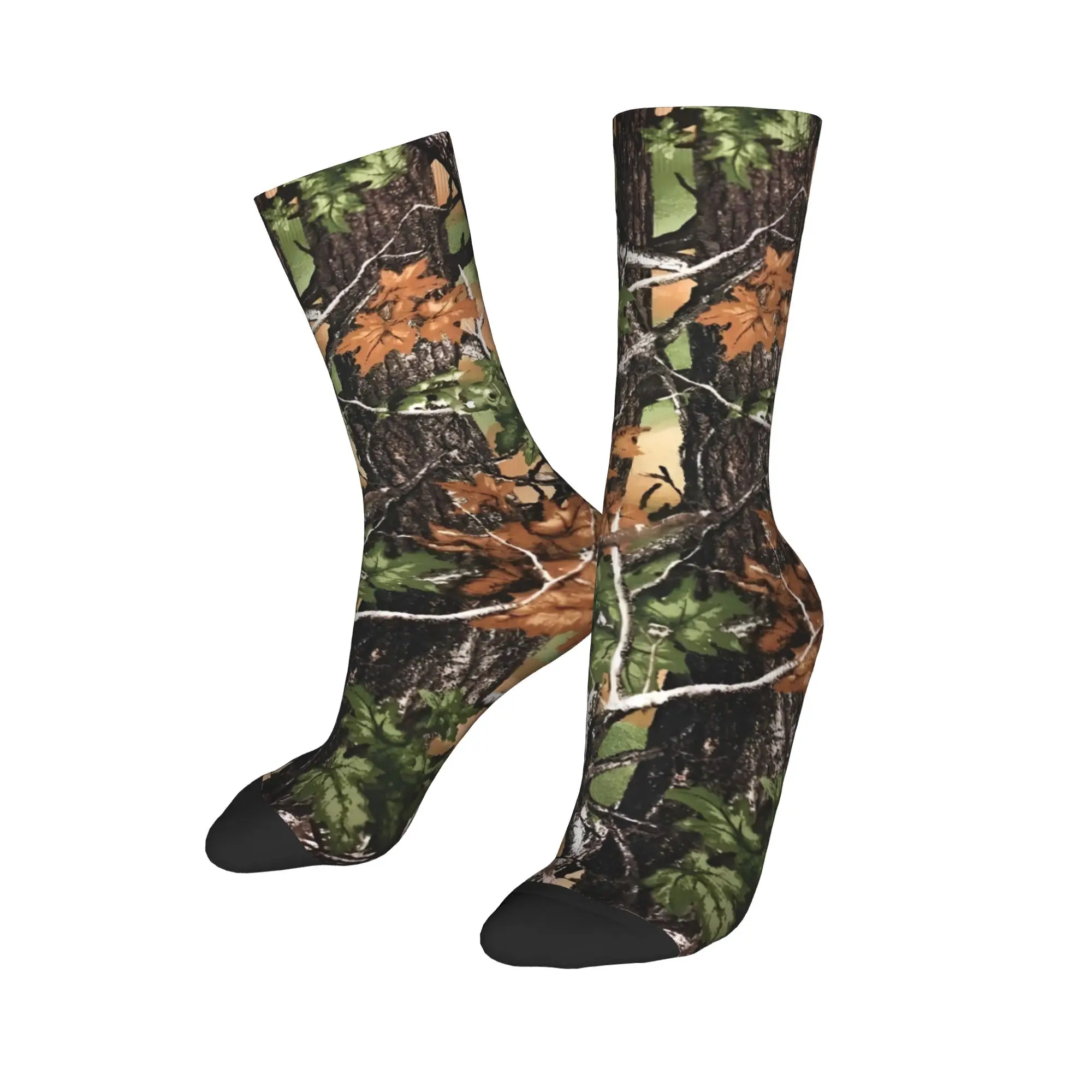 Custom Real Tree Camouflage Men Women Crew Socks Unisex Funny 3D Printed Popular Dress Socks