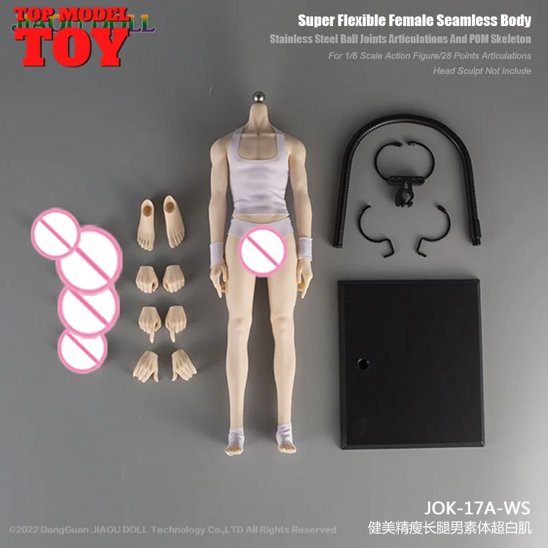 1/6 JIAOU Doll JOK-17A 30cm Detachable Foot Lean Slender Male Seamless Flexible Body Action Figure Doll Model