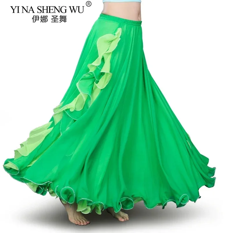 Traje de danza del vientre Sexy para mujer, falda larga con diseño dividido, vestido de actuación en escenario, Ropa de baile para mujer, ropa de danza Oriental