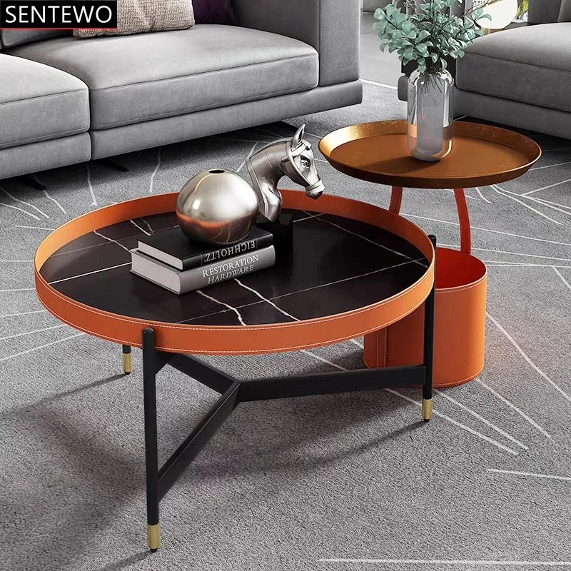 Multifunction Coffee Table Round Luxury 2 Pieces Coffee Table Sets Tavolinetto Da Salotto Room Table