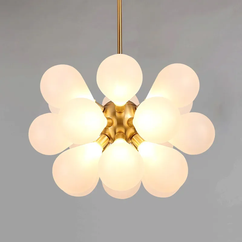 Nordic Creative Colored Glass Bubble Ball Pendant Lamp Living Room Bedroom Dining Table Pendant Light Home Decoration Lighting