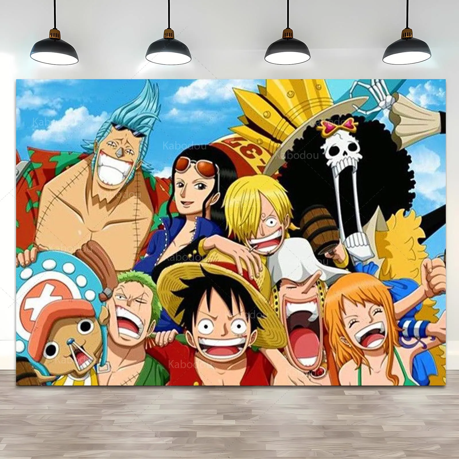 Anime One Piece Luffy Backdrop Child Birthday Party Corsair Zoro Living Room Background Photography Photo Banner Decoration