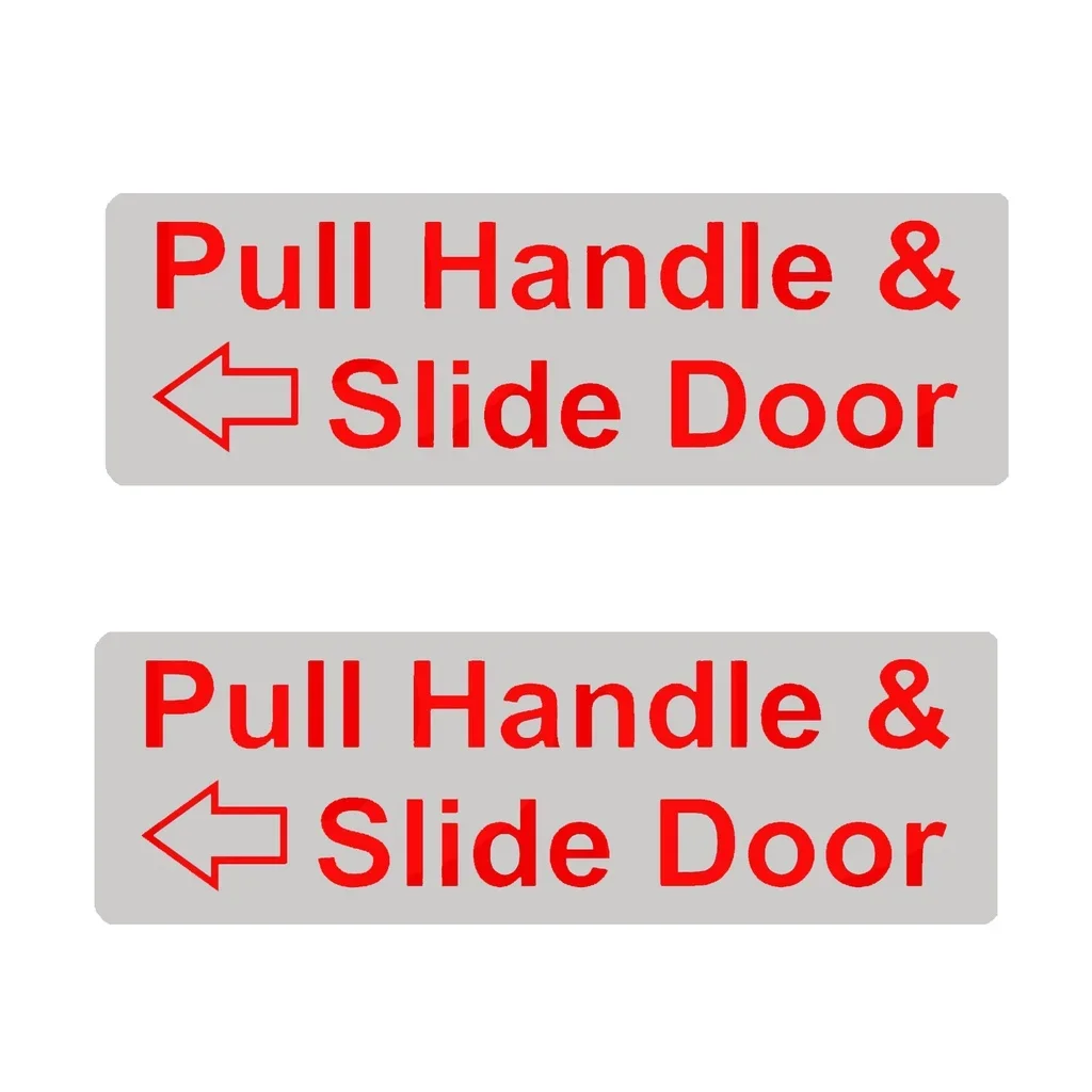 150mmx50mm Pull Handle and Slide Door to Open Stickers Car Taxi Signs 2Pcs