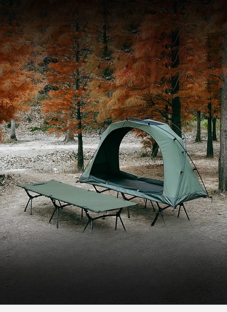 Outdoor folding bed Aluminum alloy Portable assembly Removable storage Removable stacking single bed Camping camp bed