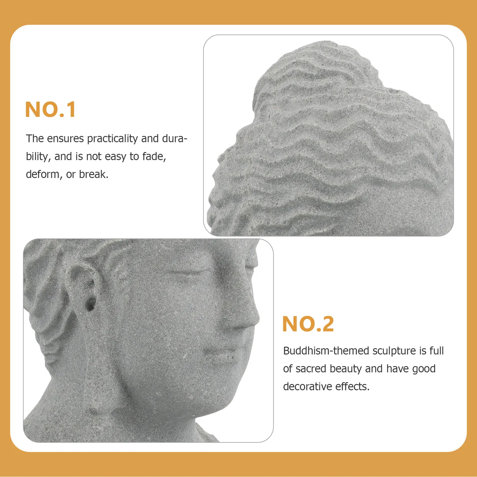 Buddha Head Statue Underwater Decoration for Fish Tank Meditating Buddha Sculpture Aquarium Bonsai Zen Ornament