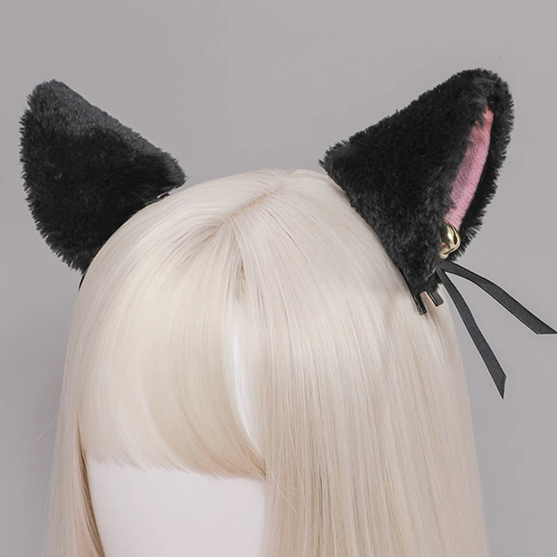 Anime Cat Ear Hairclip Cosplay Lolita Kawaii Kitten Headdress Cute Cartoon Animal Headwear Halloween Party Costumes  Accessories