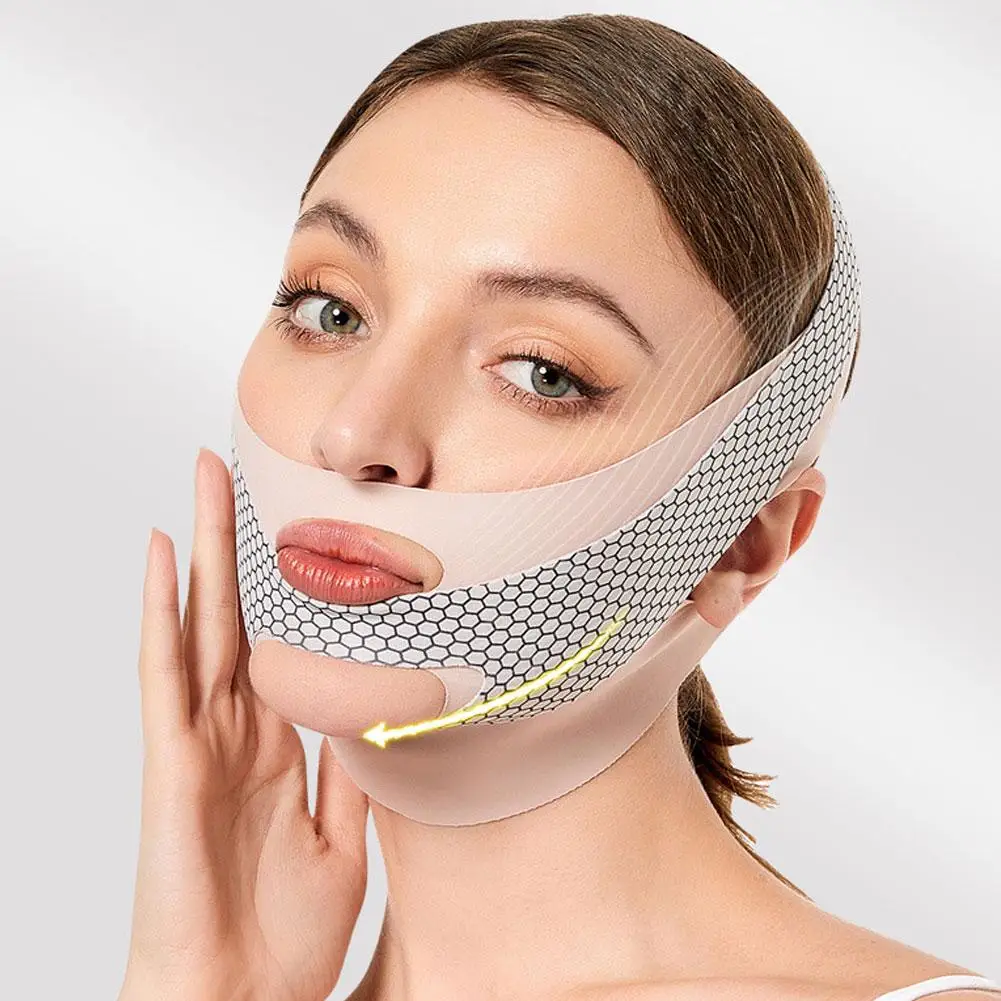 Wielokrotnego użytku bandaż wyszczuplający do twarzy V Line Face Shaper Women Chin Cheek Lift Up Belt Facial Massage Strap Face Skin Care Beauty