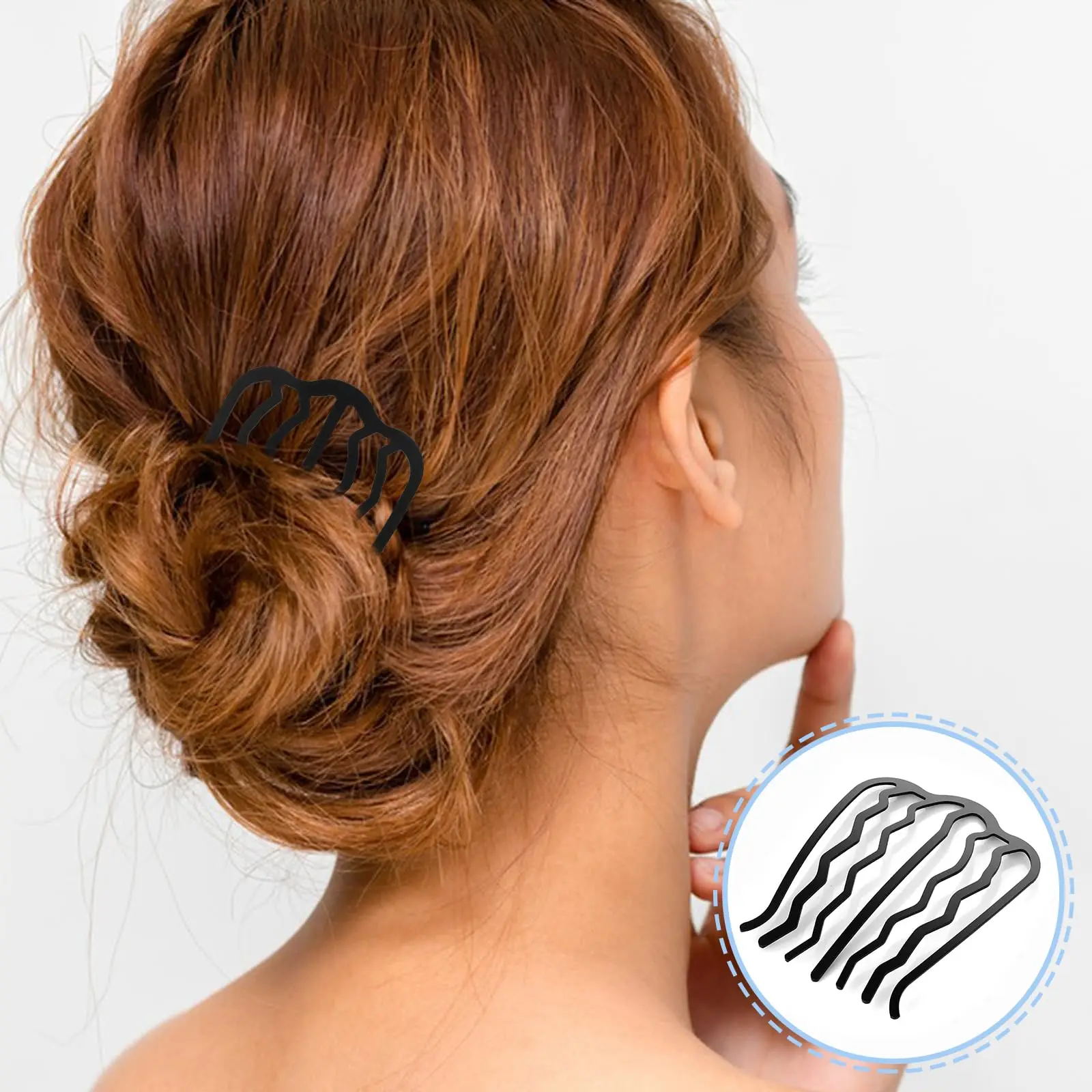 1/3pcs Black Metal U Shape Hairpin Comb Women Messy Bun Hair Pin Clips Braiding Twist Fork Curly Updo Sticks Hair Styling Tools