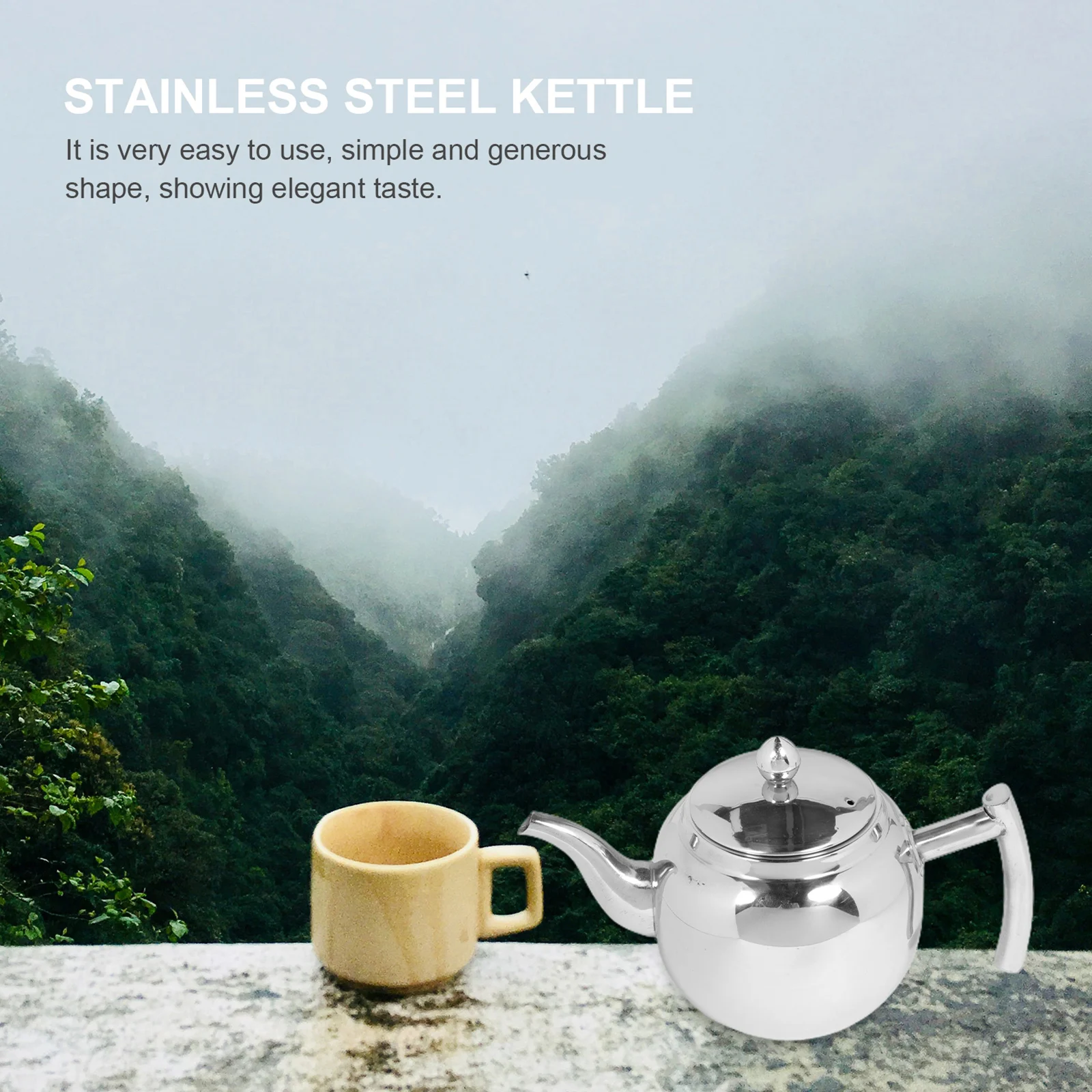 

Stainless Steel Large Capacity Teapot Water Kettle Thickened Design Household Retro Practical Easy Clean Suitable Induction