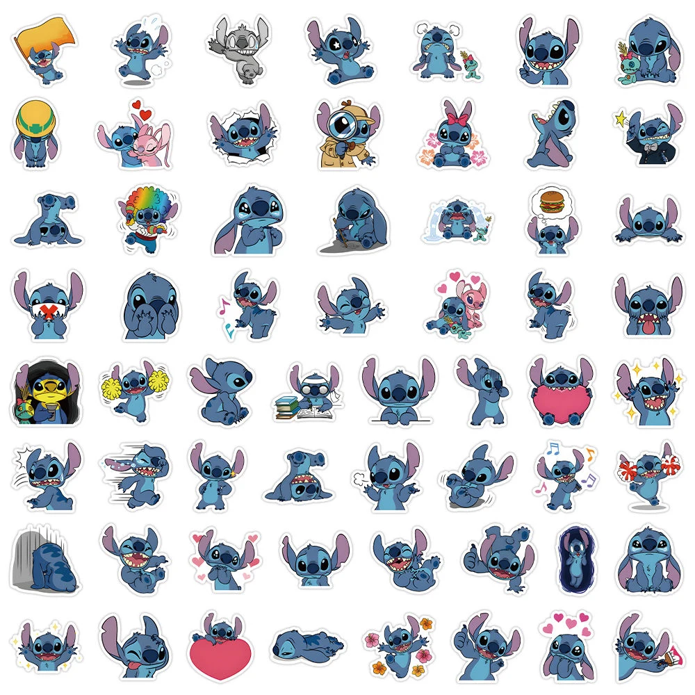 10/30/50/120pcs Cute Disney Cartoon Lilo & Stitch Stickers Anime Waterproof DIY Phone Laptop Skateboard Kawaii Kid Sticker Decal