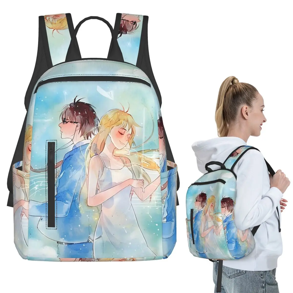 

Your Lie In April Anime Backpack Student BookBag Children School Bag Laptop Shoulder Bags Men Women