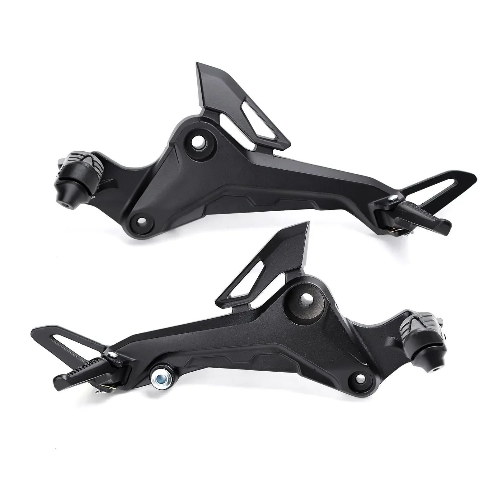 Estribos de motocicleta lado derecho e izquierdo en material de aleación de aluminio compatibles con Honda Grom 2017-2020 Msx 125 SF, negro/plateado