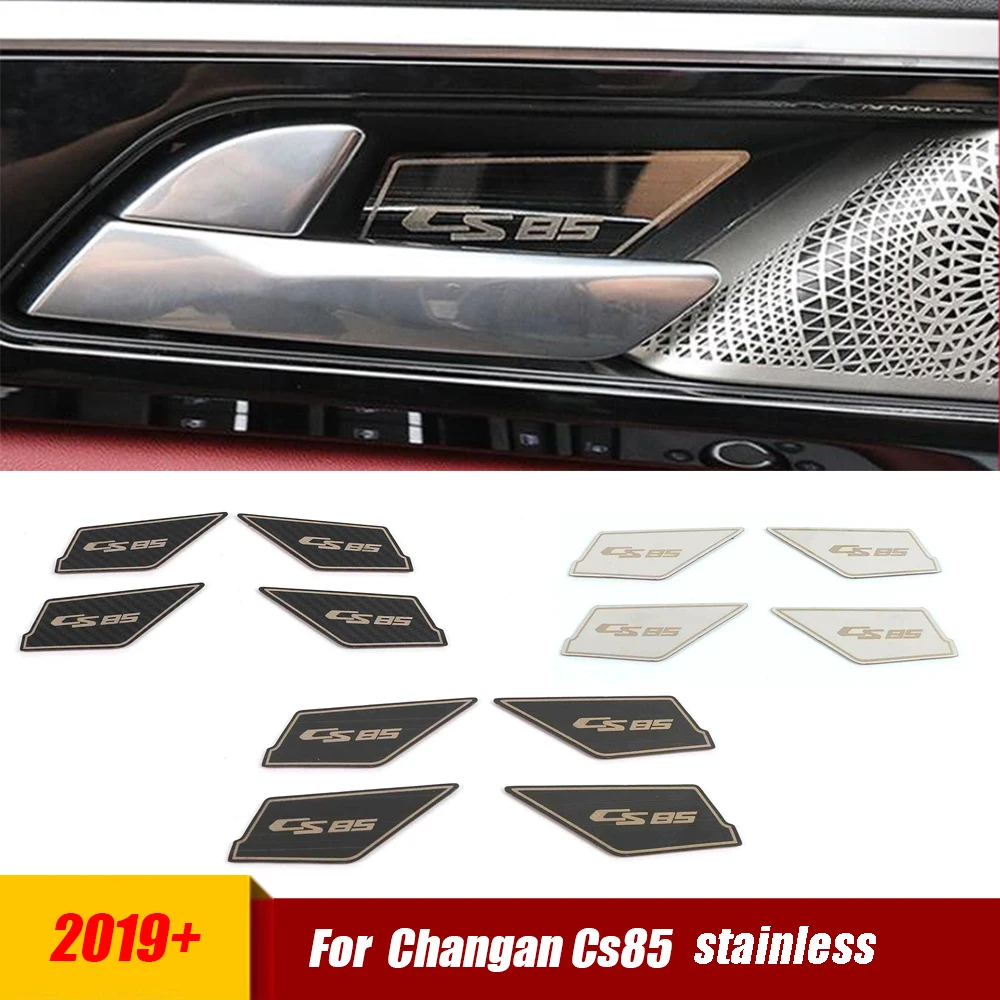 

Stainless LHD For Changan Cs85 2019 2020 2021 2022 Accessories Car Inner Handle Door Bowl Garnish Sticker Protector Cover Carbon