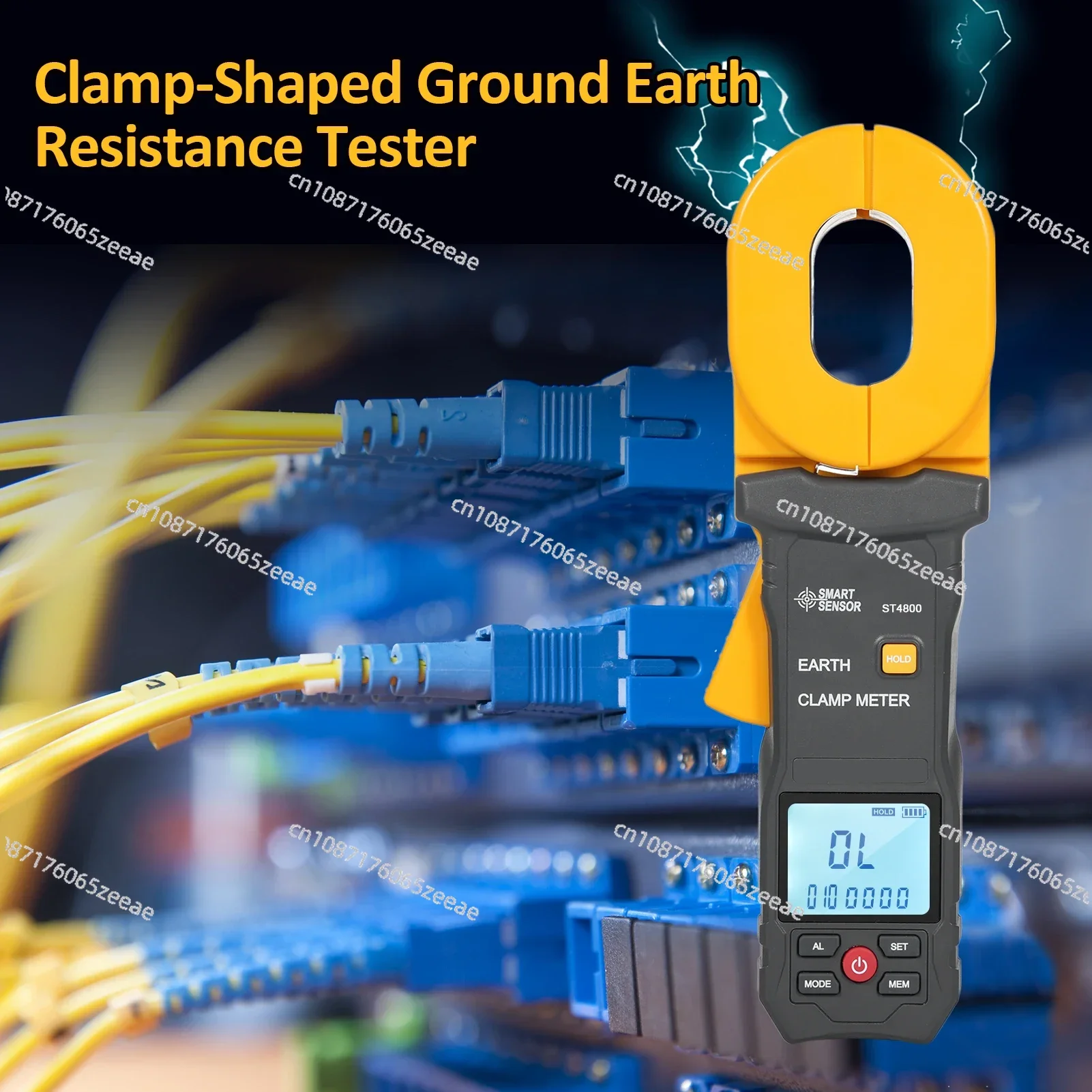 SMART SENSOR Ground Earth Resistance Tester Multifunction Digital Clamp Meter LCD Display Alarm Clamp Ammeter ST4100/ST4800