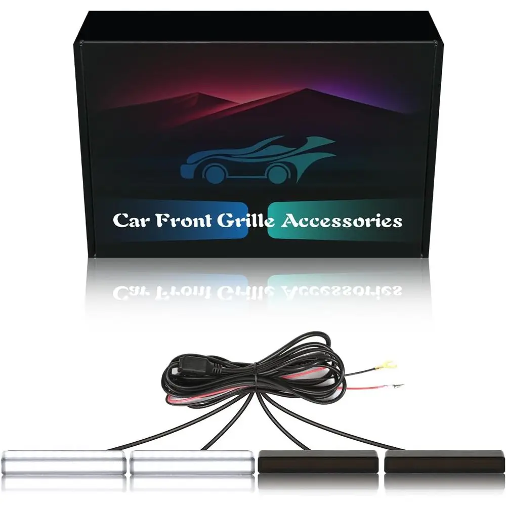 

Светодиодные фонари для решетки радиатора или фонари для решетки Raptor 2025, 2024-2019, аксессуары для 1500, 2500, 3500, декоративные накладки на переднюю решетку, 4 шт. (белые)