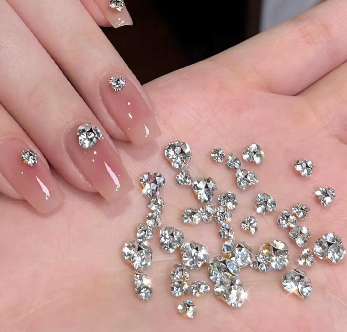 

10Pcs(SS6-SS28)3D Shiny Pile Drills Nail Gem Luxury Crystal 3/4/6/7/9mm Ice-Transparent Nail Diamonds DIY Manicure Pile Strass