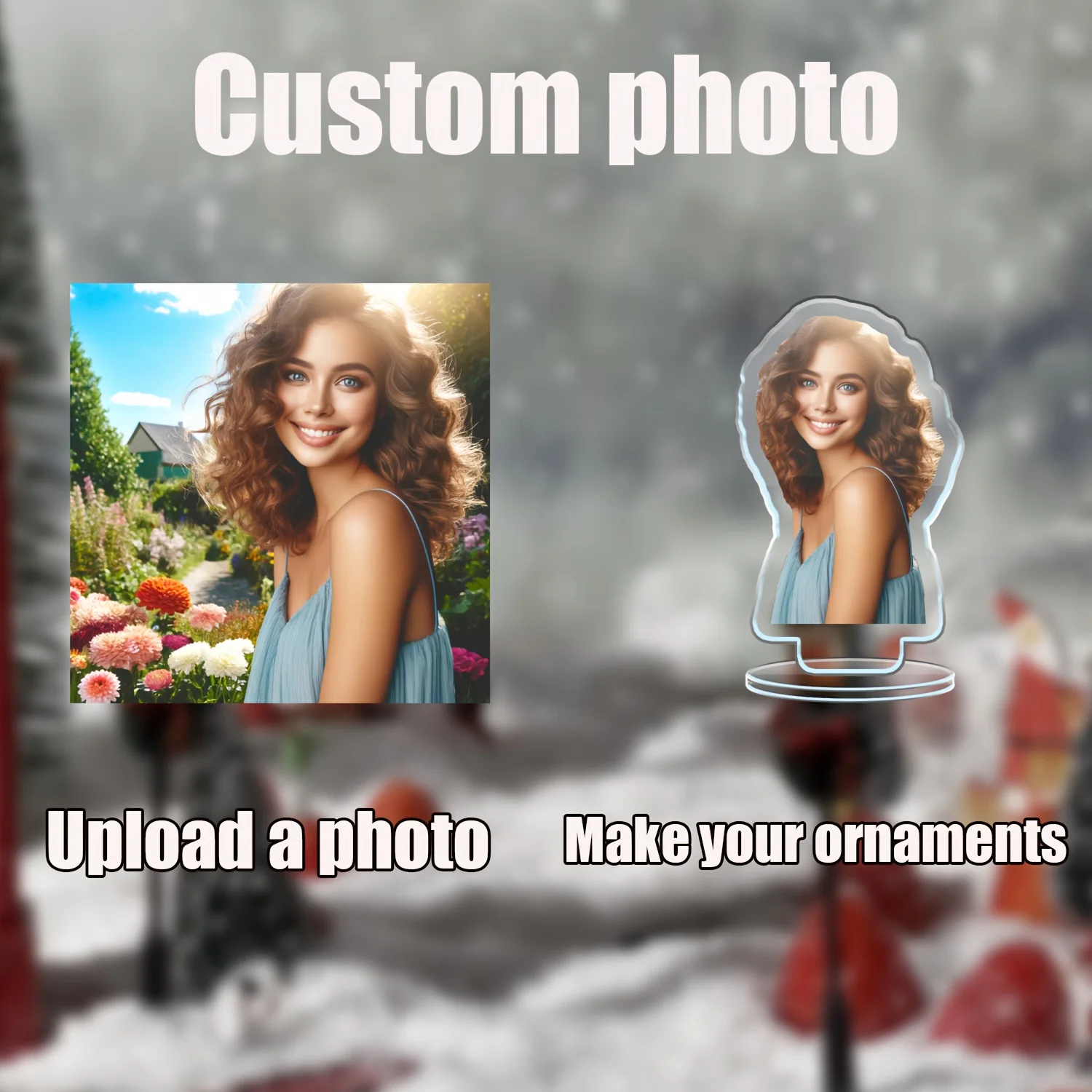 Personalized half-body portrait decorations, custom photo frame acrylic stand, ideal for giving as a gift during festivals