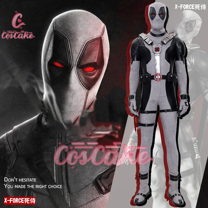 

X-FORCE Deadpool 3 Cosplay Costume Superhero Grey Bodysuits Deadpool Costume Mask Movie Anti-hero Halloween Carnival Suit