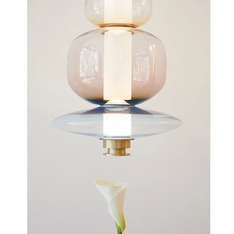 Nordic Designer Colored Glass Pendant Lamp Creative Restaurant Study Bedroom Bar Chandelier Cloakroom LED Decor Hanging Lighting - Image 4