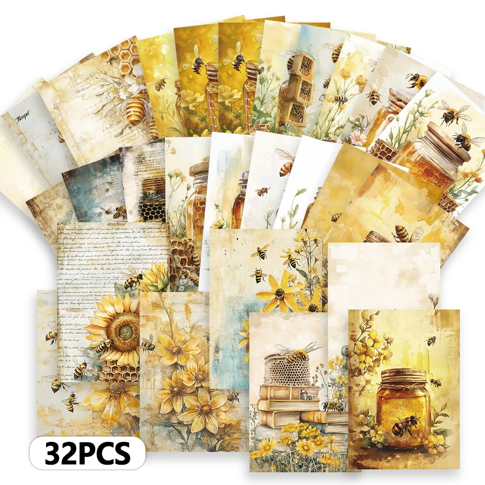32pcs, Vintage Bee Festival Postcards, Birthday/Anniversary Gifts, Collectibles, Suitable for Gift Giving, Can be Mailed.