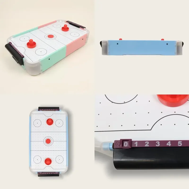 for Portable Mini MDF Air Hockey Game Table for Home Office and Indoor Entertainment