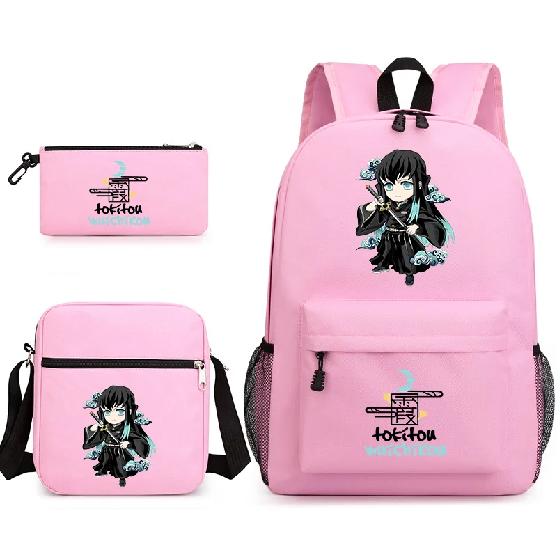 

Cartoon Tokitou Muichirou Backpack Teenage School Backpack Shoulder Bag Pencil Bag Anime Tokitou Muichirou Backpack