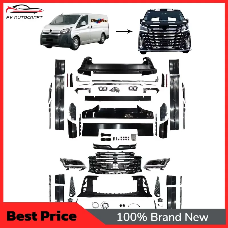 【2026】Conversion Kit Facelift For Toyota Hiace 300 Majesty Commuter Premio 2019-2023 Upgrade To VF60 Master Style Car Bumper Bod