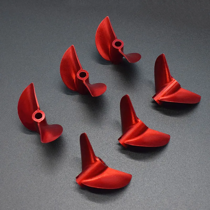 4.76mm 3/16'' CNC 2 Blade Propeller P1.9 Red Aluminium Prop Left/Right D38/40/41/42/43/44/45/46/48mm for RC Shrimp Boat Cat Boat