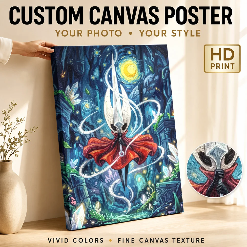 Hornet from Hollow Knight Canvas Poster Customized Gaming Anime Wall Art for Teen Bedroom Decor Collectible Ready to Hang Gift