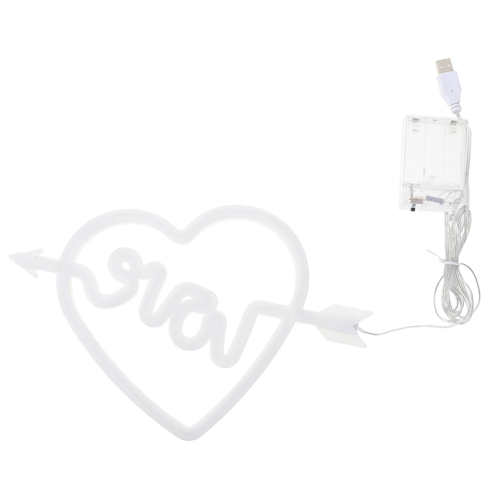 

Heart LED Sign Light An Arrow Through Lamp Wedding Neon Signs for Wall Decor Design