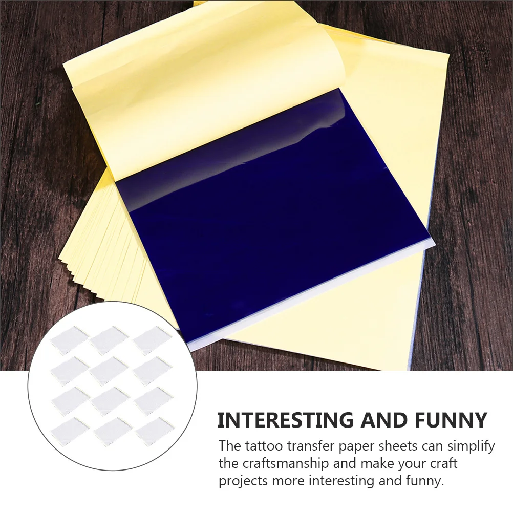 

100Pcs Tattoo Transfer Paper Sheets Professional Reusable DIY Tracing Paper for Tattooing Crafting Stencil Supplies Heat Thermal