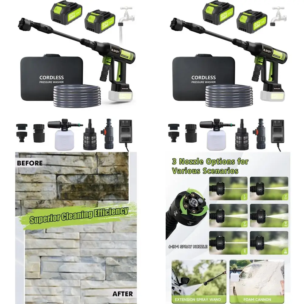 

Мойка высокого давления 1200PSI с 6-функциональной насадкой и сенсорным ЖК-экраном для уборки дома и на улице