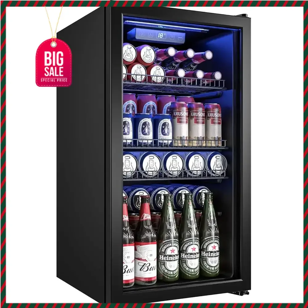 

Activity limited-time pricePromotionGlass Door Mini Fridge for Beverages, Holds 120 Cans, Adjustable Shelves, Digital Temp, 3.2