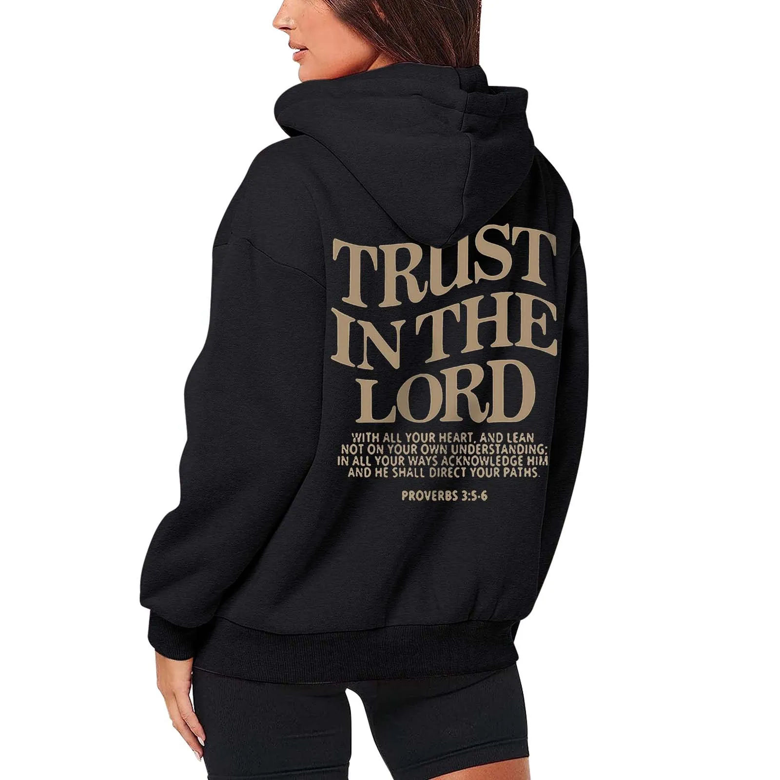 Women's Fashionable Letter Printed Zipper Long Sleeved Pocket Drawstring Womens Lightweight Hoodie Sweatshirt Long Hooded Tunics