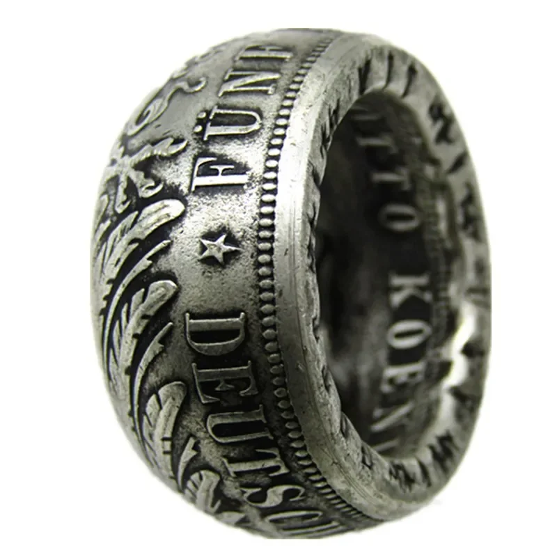 Germany Coin Ring 5 MARK 1896  Alloy Handmade In Sizes 8-16