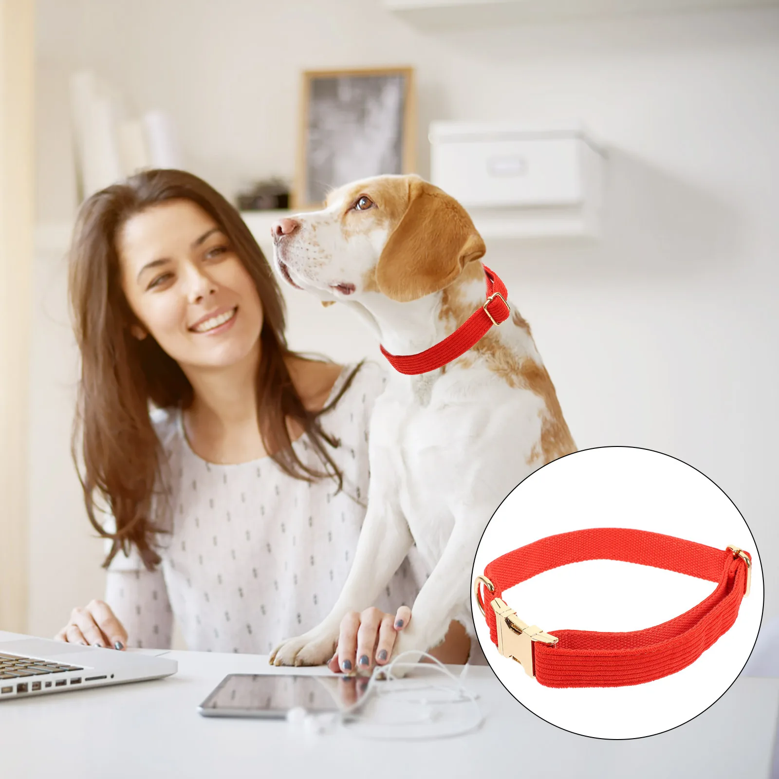 

Cloth Adjustable Pet Collar Metal Buckle Durable Comfortable Dog Collar for Christmas Holiday Party Pet Accessory