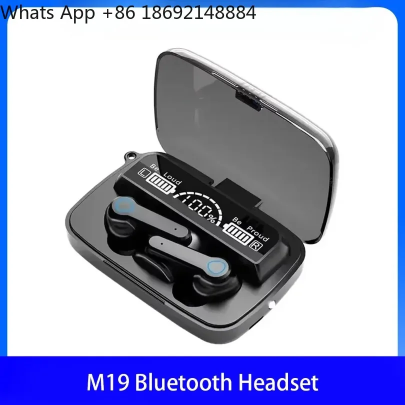 M19 wireless digital display bluetooth headset high sound quality intelligent noise reduction super long battery life in-ear