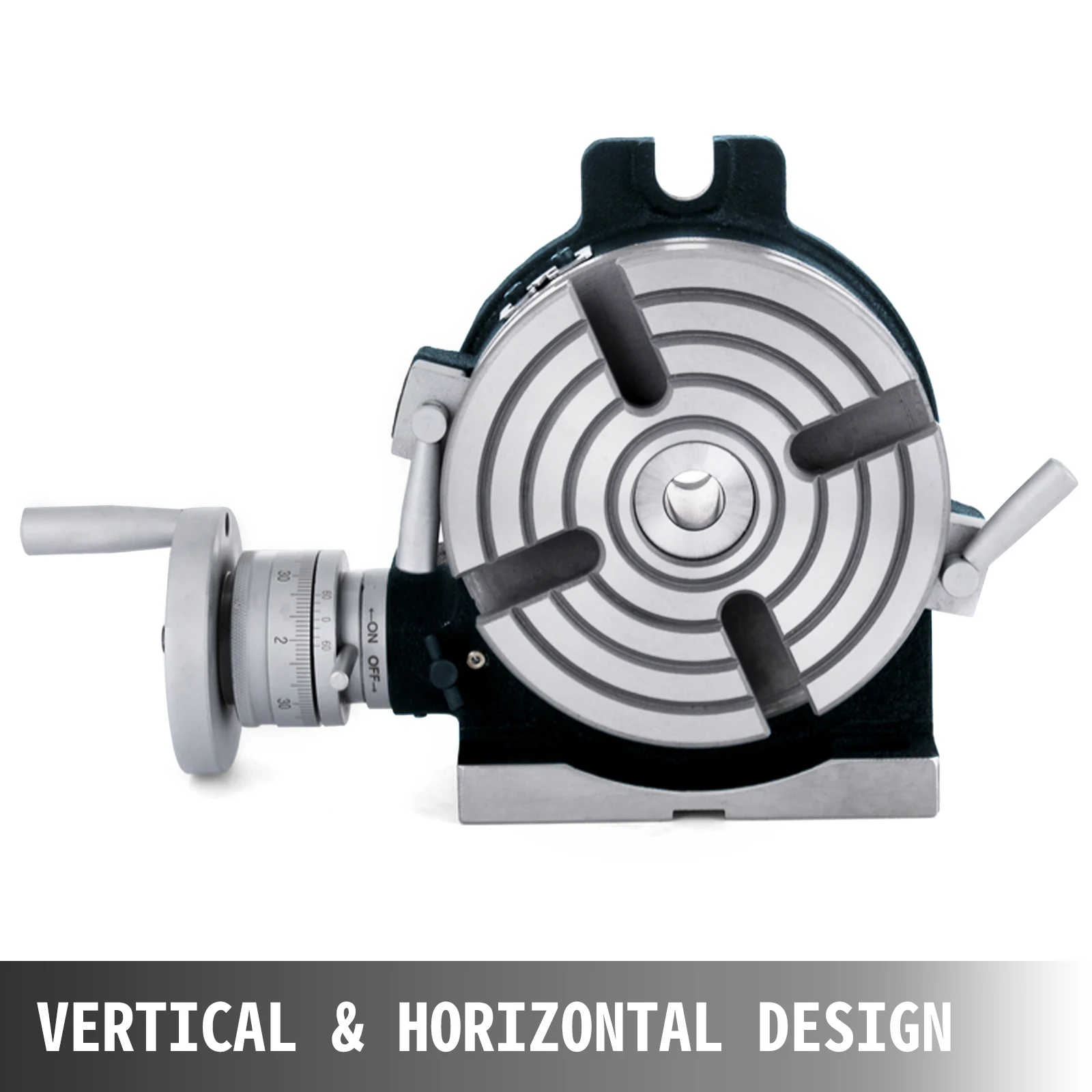 SucceBuy 150mm/5.9In Vertical & Horizontal Rotary Table Adjustable Dividing Plate Index System Dividing Head for Milling Machine